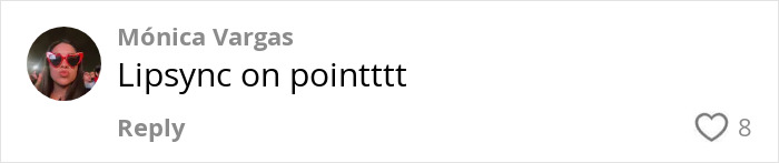 Comment from Mónica Vargas saying Lipsync on pointttt with 8 likes on a social media post about Demi Lovato mocking Kim Kardashian. Comment from Mónica Vargas saying Lipsync on pointttt with 8 likes on a social media post about Demi Lovato mocking Kim Kardashian.