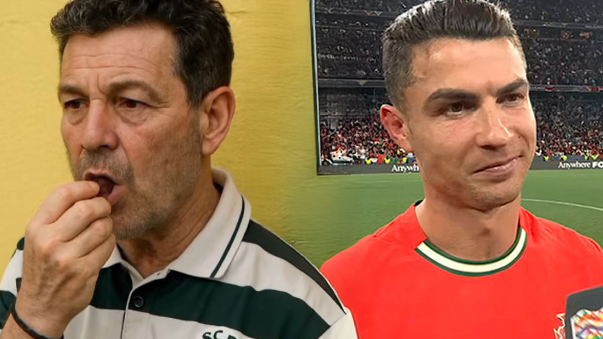 Split image showing an older man and a younger man in a soccer jersey, illustrating AI age prediction comparison.