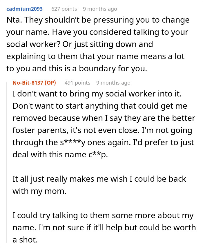 Reddit conversation about foster name change parents and boundaries involving social workers and foster care experiences. Reddit conversation about foster name change parents and boundaries involving social workers and foster care experiences.