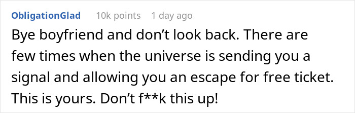 Comment about moving alone to Alaska, encouraging taking a chance on a new life and escape from the past. Comment about moving alone to Alaska, encouraging taking a chance on a new life and escape from the past.