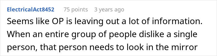 Comment text discussing a situation where a woman refuses to leave a party she planned despite boyfriend and friends demanding privacy. Comment text discussing a situation where a woman refuses to leave a party she planned despite boyfriend and friends demanding privacy.