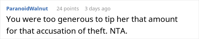 Comment on a forum post discussing generosity and tipping 83 cents in a debate about being the jerk or not. Comment on a forum post discussing generosity and tipping 83 cents in a debate about being the jerk or not.