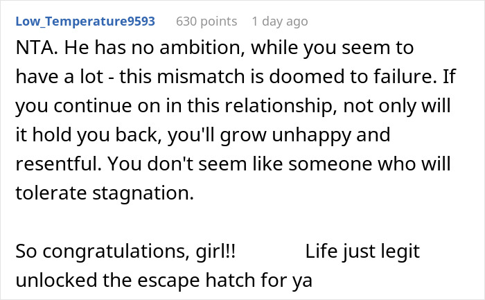 Comment highlighting a woman's ambition to move to Alaska alone for a fresh start and personal growth. Comment highlighting a woman's ambition to move to Alaska alone for a fresh start and personal growth.