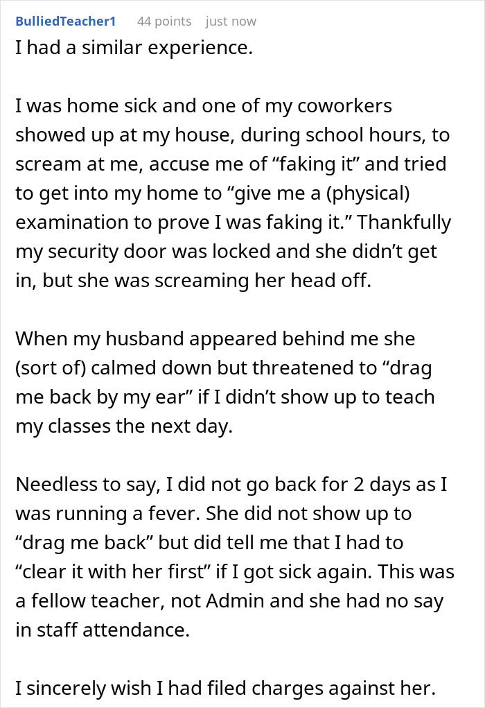 Alt text: Woman stalks colleague to confirm he’s sick and regrets turning him in in a tense workplace confrontation. Alt text: Woman stalks colleague to confirm he’s sick and regrets turning him in in a tense workplace confrontation.