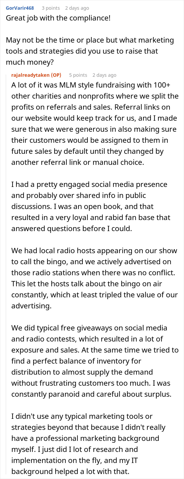 Online discussion about nonprofit employee accused of fudging hours and fundraising strategies shared by user. Online discussion about nonprofit employee accused of fudging hours and fundraising strategies shared by user.