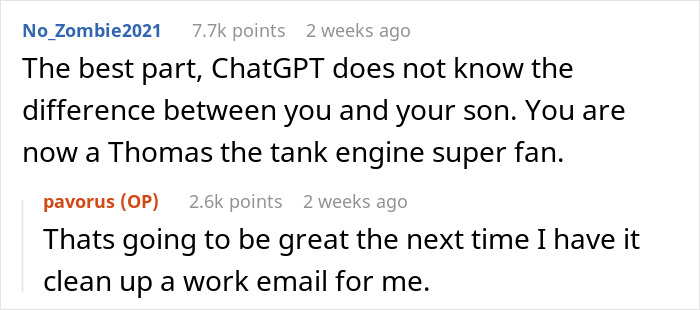 Screenshot of a Reddit thread discussing a parent letting their 4-year-old talk to ChatGPT on a new iPad.