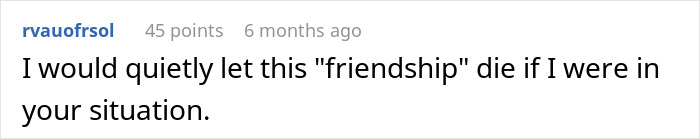 Screenshot of a Reddit comment expressing a woman setting boundaries with her friend about not hosting her toddler. Screenshot of a Reddit comment expressing a woman setting boundaries with her friend about not hosting her toddler.