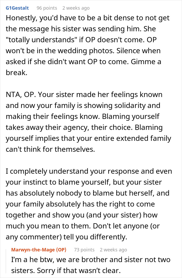 Bride's Fam Boycotts Wedding After She Plans To Exclude Bro Just Because Of His Alternative Look Bride's Fam Boycotts Wedding After She Plans To Exclude Bro Just Because Of His Alternative Look