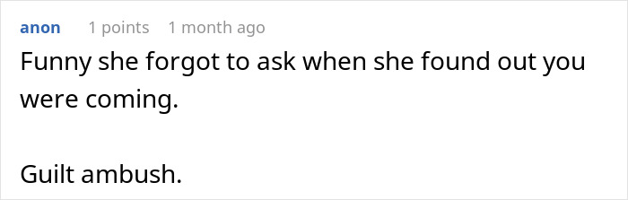 Screenshot of a social media comment about a lady finally visiting family after a year with sister expecting babysitting duties. Screenshot of a social media comment about a lady finally visiting family after a year with sister expecting babysitting duties.