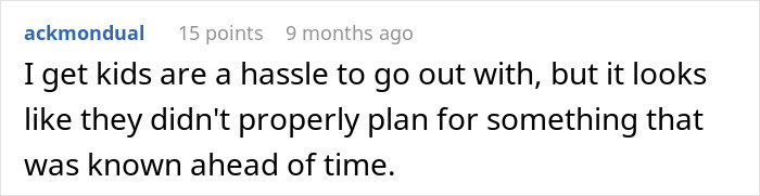 Screenshot of a user comment discussing the challenges of birthday dinner plans being sabotaged unexpectedly. Screenshot of a user comment discussing the challenges of birthday dinner plans being sabotaged unexpectedly.