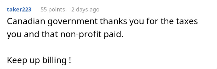 Comment on forum about non-profit accused of fudging hours with sarcasm on billing and taxes. Comment on forum about non-profit accused of fudging hours with sarcasm on billing and taxes.