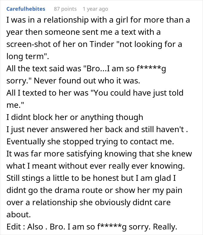 Text post about a man’s heartbreak after a PI reveals truth about his partner, struggling to handle the betrayal. Text post about a man’s heartbreak after a PI reveals truth about his partner, struggling to handle the betrayal.