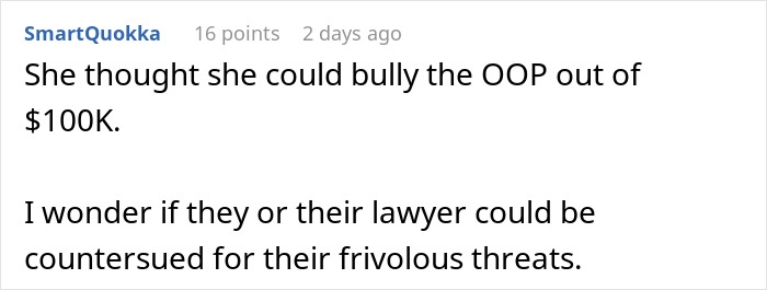 Man concerned about late girlfriend’s mom possibly suing him for $100K seeks legal advice online discussion screenshot. Man concerned about late girlfriend’s mom possibly suing him for $100K seeks legal advice online discussion screenshot.