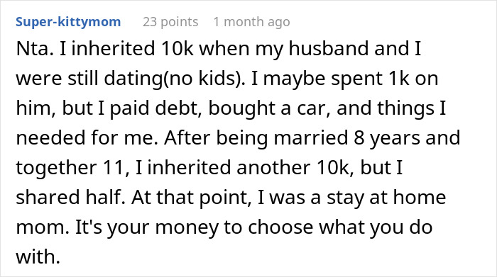 Reddit comment discussing sharing money and buying a car in a jobless guy and provider girlfriend conflict. Reddit comment discussing sharing money and buying a car in a jobless guy and provider girlfriend conflict.