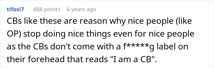 Screenshot of a Reddit comment discussing why babysitters’ behavior drives nice people away from doing good deeds. Screenshot of a Reddit comment discussing why babysitters’ behavior drives nice people away from doing good deeds.