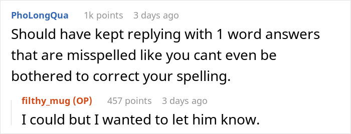 Worker ignores career advice request in chat, then becomes helpful after job loss, but ends up getting blocked.