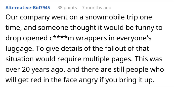 Comment about man mocking coworker in Vegas and leaving escort cards in bag for wife to find, causing fallout. Comment about man mocking coworker in Vegas and leaving escort cards in bag for wife to find, causing fallout.