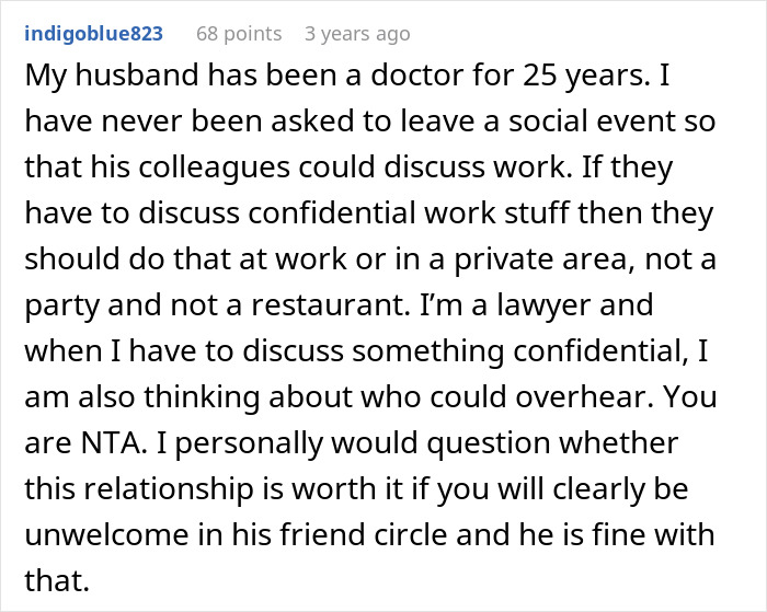 Comment discussing a woman refusing to leave party she planned despite boyfriend and friends demanding privacy. Comment discussing a woman refusing to leave party she planned despite boyfriend and friends demanding privacy.