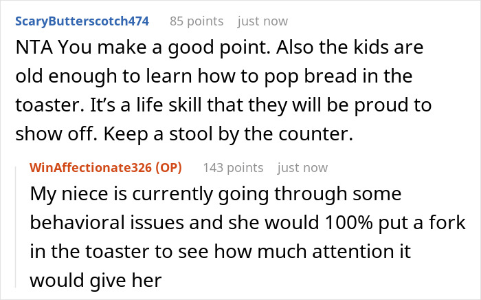Man lets sister and her kids move in, playing chef for her kids while she sleeps till noon in a family kitchen discussion. Man lets sister and her kids move in, playing chef for her kids while she sleeps till noon in a family kitchen discussion.