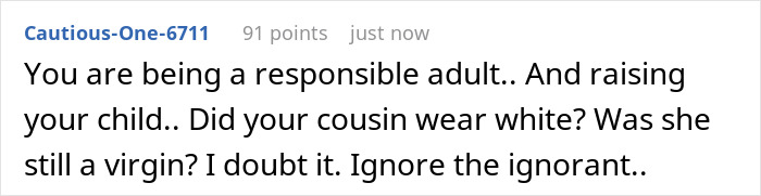 Young mom attending family wedding with her child, facing accusations of shaming the bride’s legacy and family reputation.