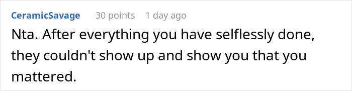 Comment text on a digital screen about longtime friends and ghost friend birthday, discussing feelings of being ignored.