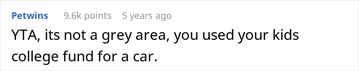 Comment on Reddit discussing a man buying a 1972 Ford Bronco by deceiving his postpartum wife. Comment on Reddit discussing a man buying a 1972 Ford Bronco by deceiving his postpartum wife.
