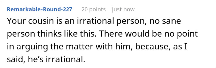 Screenshot of an online discussion highlighting a guy trying to cash in on a job his cousin found through a friend. Screenshot of an online discussion highlighting a guy trying to cash in on a job his cousin found through a friend.