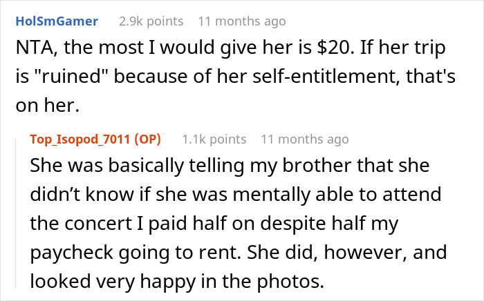 Reddit comments discussing man’s emergency, niece’s $100 request to watch his 11-year-old son. Reddit comments discussing man’s emergency, niece’s $100 request to watch his 11-year-old son.
