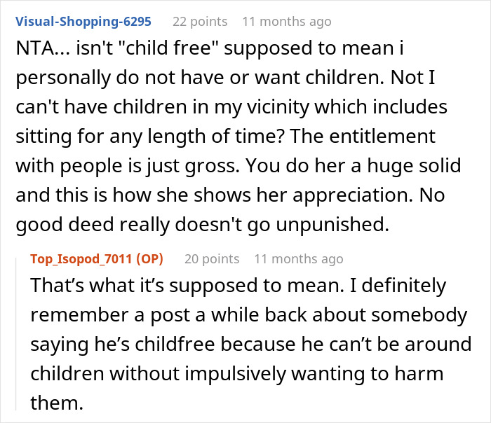 Reddit comments discussing a man needing his niece to watch his 11-year-old son and her asking for $100 compensation. Reddit comments discussing a man needing his niece to watch his 11-year-old son and her asking for $100 compensation.