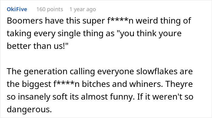 Comment expressing frustration about boomer relatives undermining kids' healthy habits with candies and soda causing conflict. Comment expressing frustration about boomer relatives undermining kids' healthy habits with candies and soda causing conflict.