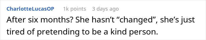 Screenshot of a social media comment discussing girlfriend behaviour change in a relationship after six months.