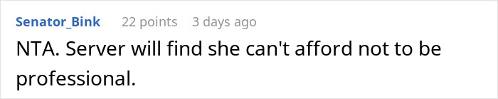 Screenshot of an online comment discussing a tipping situation, referencing tipping 83 cents and professionalism. Screenshot of an online comment discussing a tipping situation, referencing tipping 83 cents and professionalism.