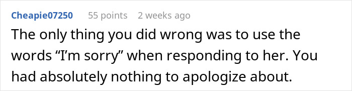 Comment text discussing refusal to give up a seat on a 10-hour flight and a mom throwing a tantrum.