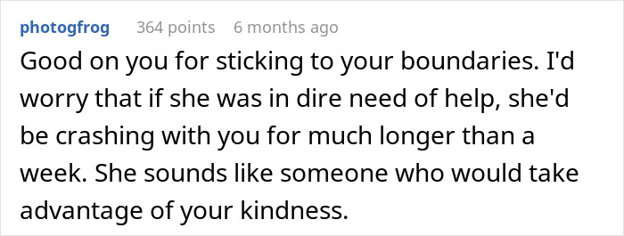 Comment supporting a woman setting boundaries with a friend who uses her by hosting her toddler repeatedly. Comment supporting a woman setting boundaries with a friend who uses her by hosting her toddler repeatedly.