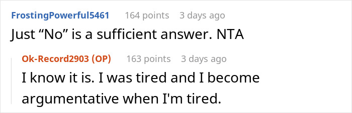 Reddit comments showing a mom becoming argumentative after neighbor says no to babysitting assuming because she’s a SAHM. Reddit comments showing a mom becoming argumentative after neighbor says no to babysitting assuming because she’s a SAHM.
