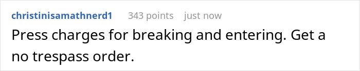 Screenshot of a social media comment discussing calling cops after a family broke into a man’s home to use the pool. Screenshot of a social media comment discussing calling cops after a family broke into a man’s home to use the pool.