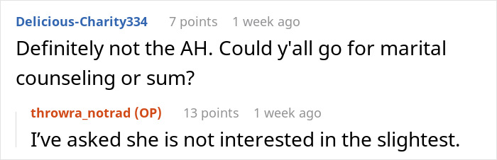 Reddit conversation about a woman wanting her husband to be a tradwife and his detailed response. Reddit conversation about a woman wanting her husband to be a tradwife and his detailed response.