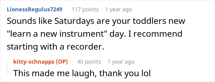 Screenshot of an online conversation about a husband enjoying lazy mornings while wife sacrifices sleep, showing comments and replies. Screenshot of an online conversation about a husband enjoying lazy mornings while wife sacrifices sleep, showing comments and replies.