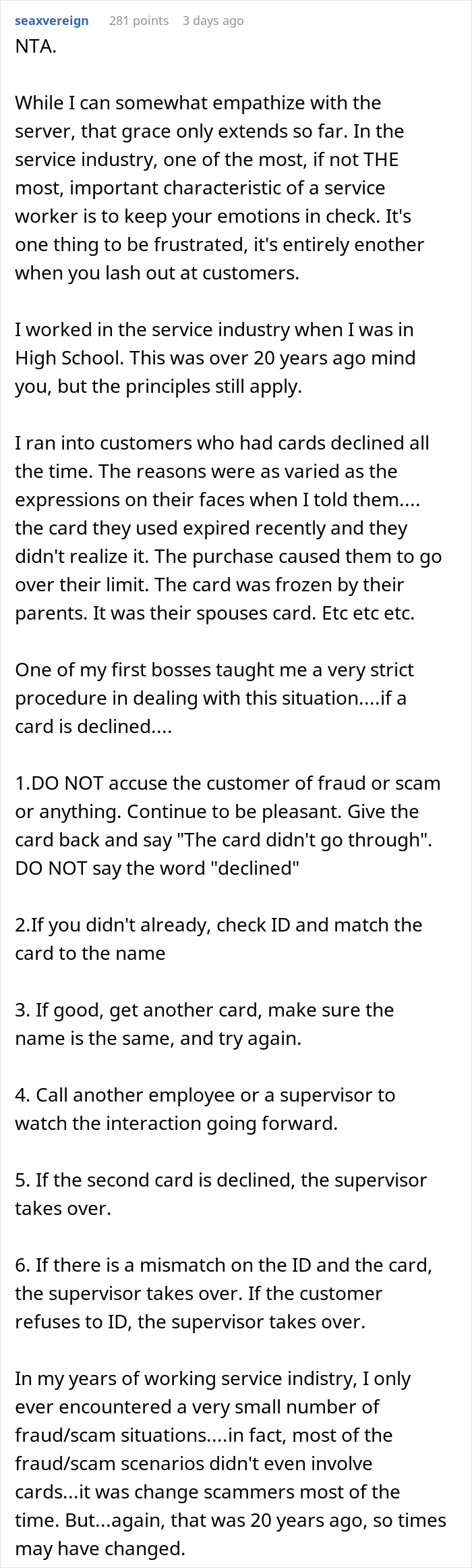 Screenshot of a Reddit comment discussing service industry tips related to tipping 83 cents and customer interactions. Screenshot of a Reddit comment discussing service industry tips related to tipping 83 cents and customer interactions.