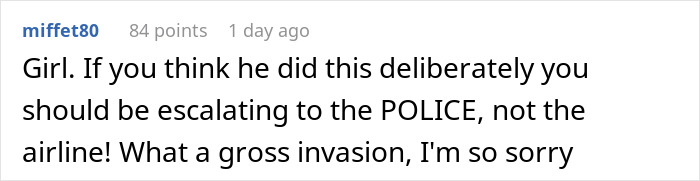 Comment expressing outrage over male steward lifting nursing cover and exposing mom's chest while she was feeding baby. Comment expressing outrage over male steward lifting nursing cover and exposing mom's chest while she was feeding baby.