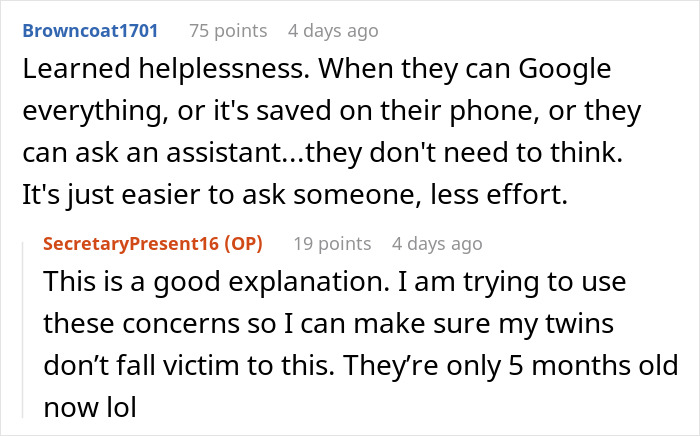 Screenshot of online discussion highlighting educators’ concerns about high schoolers’ lack of knowledge and learned helplessness. Screenshot of online discussion highlighting educators’ concerns about high schoolers’ lack of knowledge and learned helplessness.