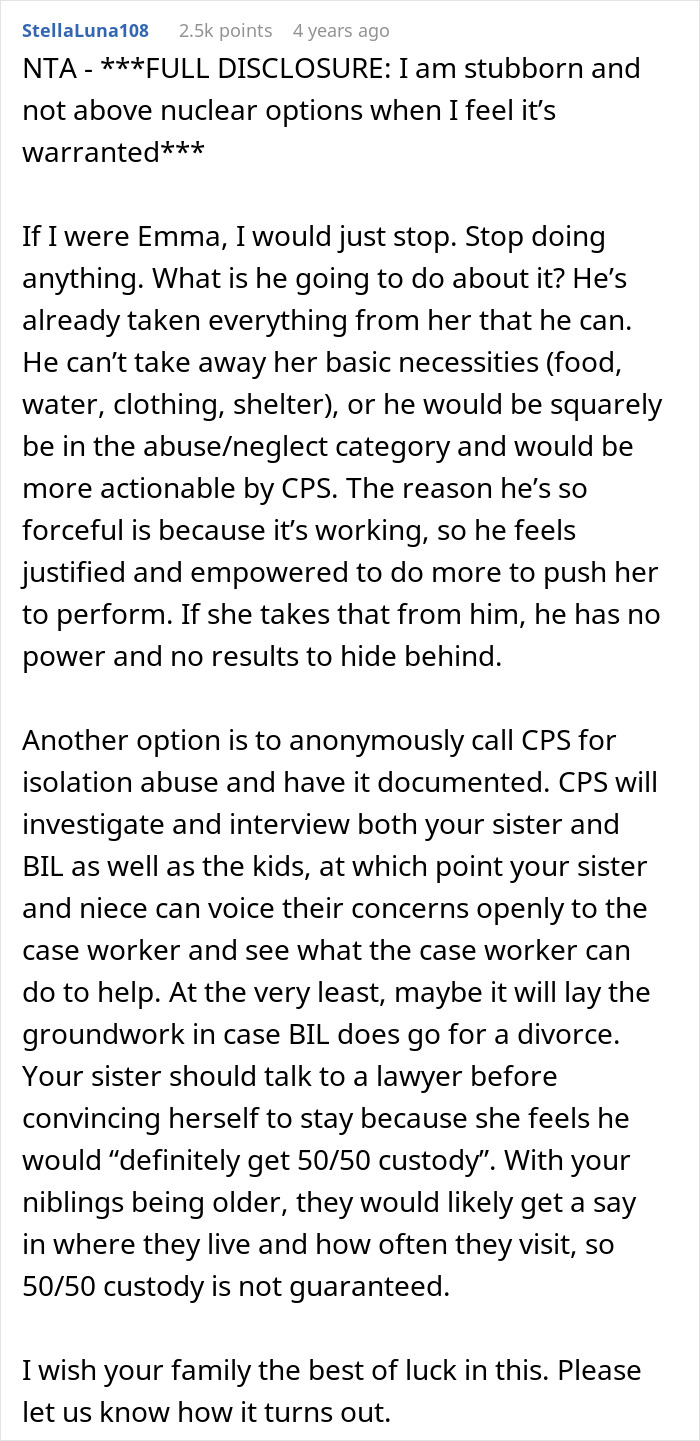 Comment discussing debate over calling CPS after learning about niece’s home life and potential abuse concerns. Comment discussing debate over calling CPS after learning about niece’s home life and potential abuse concerns.