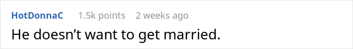 Screenshot of an online comment discussing a groom-to-be making cold feet jokes about marriage. Screenshot of an online comment discussing a groom-to-be making cold feet jokes about marriage.