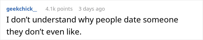 Screenshot of a social media post expressing confusion about dating someone they don’t like, related to girlfriend behaviour change relationship.