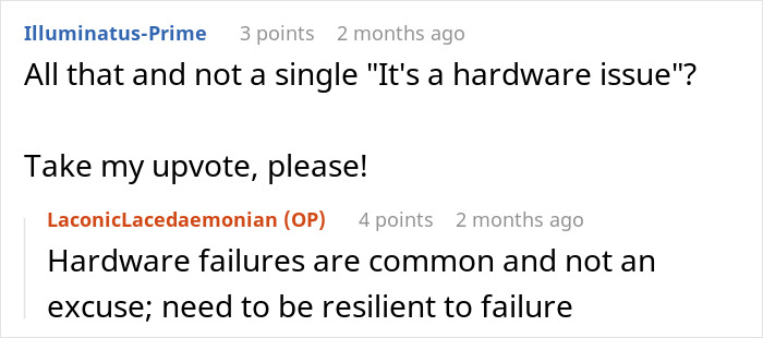 Screenshot of a forum discussion where users comment on hardware issues and deployment rules in a tech context. Screenshot of a forum discussion where users comment on hardware issues and deployment rules in a tech context.