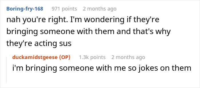 Reddit conversation showing drama after an ex pops up with an immature text, viewers discuss narcissist behavior. Reddit conversation showing drama after an ex pops up with an immature text, viewers discuss narcissist behavior.