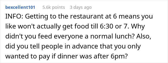 Man trying to save $100 on dinner with coupon faces accusations of being cheap from sister-in-law.