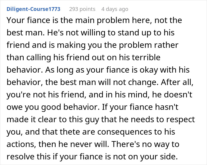Woman discussing excluding best man from wedding photos due to his outfit, reflecting stereotypical American wedding dynamics. Woman discussing excluding best man from wedding photos due to his outfit, reflecting stereotypical American wedding dynamics.