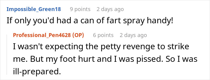 Screenshot of a Reddit conversation discussing a guy parking his Porsche across three handicap spots and a netizen's petty revenge. Screenshot of a Reddit conversation discussing a guy parking his Porsche across three handicap spots and a netizen's petty revenge.