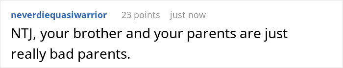 Screenshot of a social media comment criticizing a man who called cops on his brother and family after they used his pool. Screenshot of a social media comment criticizing a man who called cops on his brother and family after they used his pool.